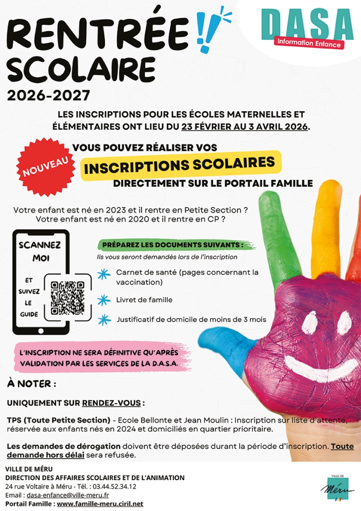 rentree scolaire 2026-2027 affiche