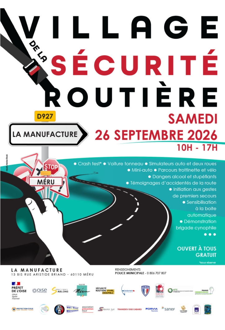 village sécurité routière affiche